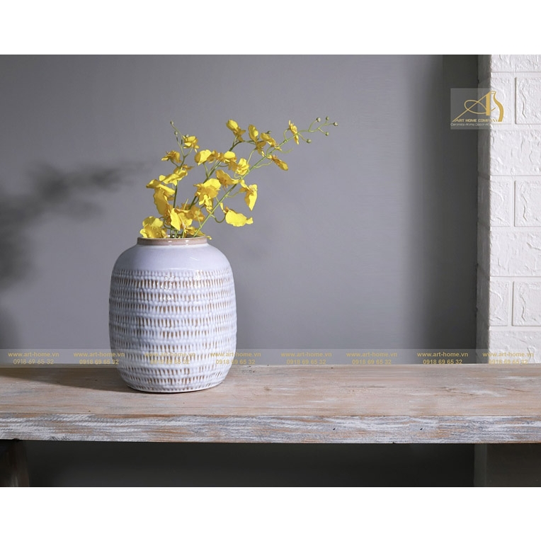 Bình hoa gốm Art-home, kiểu dáng độc đáo, phù hợp trang trí nhà cửa, làm quà tặng biếu_FI010H22