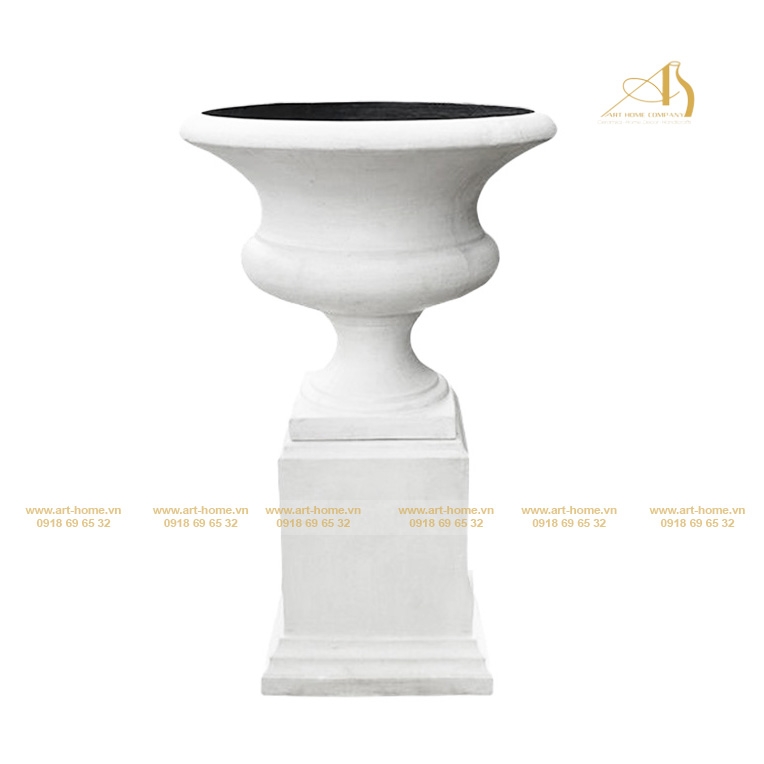 Chậu GRC Màu Trắng Xương Trơn, Size Lớn Nhất, Bền Chắc, Phù Hợp Trồng Cây, Trang Trí Sân Vườn_GC007H49BO