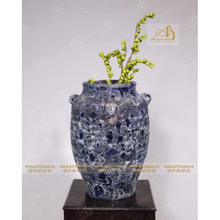 Bình hoa gốm Atlantis ba quai, sôi dương, dùng để cắm hoa khô, trang trí nhà cửa, làm quà tặng biếu, hàng xuất khẩu