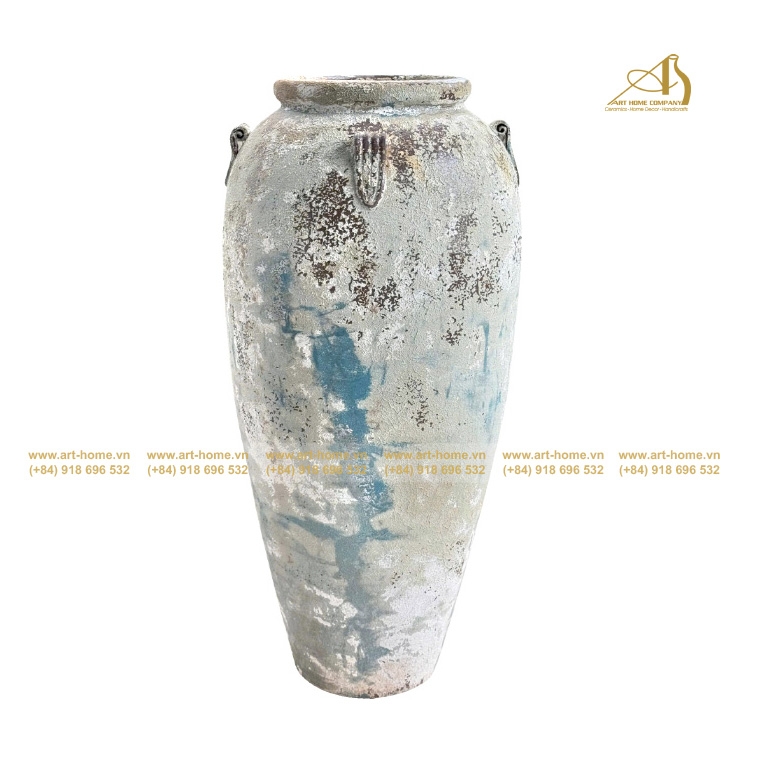 Chóe Gốm New Atlantis Gỉa Cổ Lãm, Ba Quai Thon, Trồng Cây, làm thác nước, Trang Trí Sân Vườn