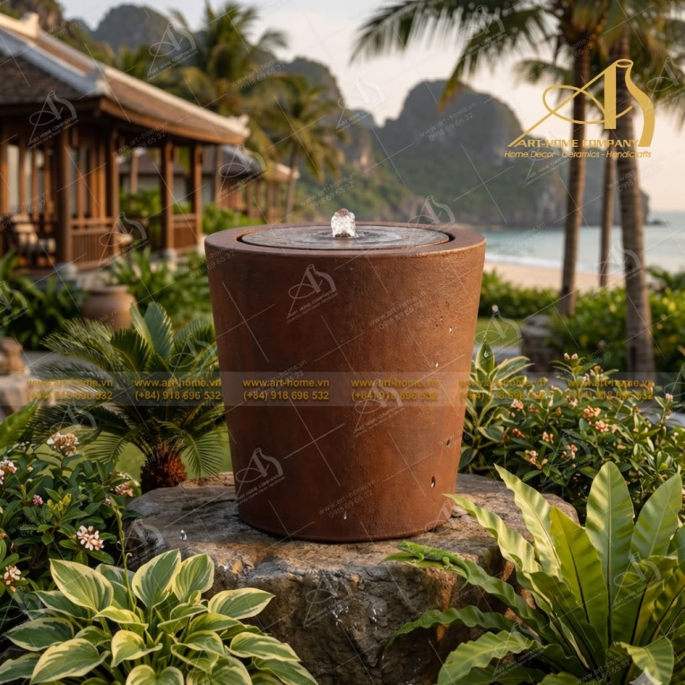 Thác Nước Gốm Art-Home Trang Trí Sân Vườn, Làm Cảnh Quan, Làm Quà Tặng Biếu_WF027H57