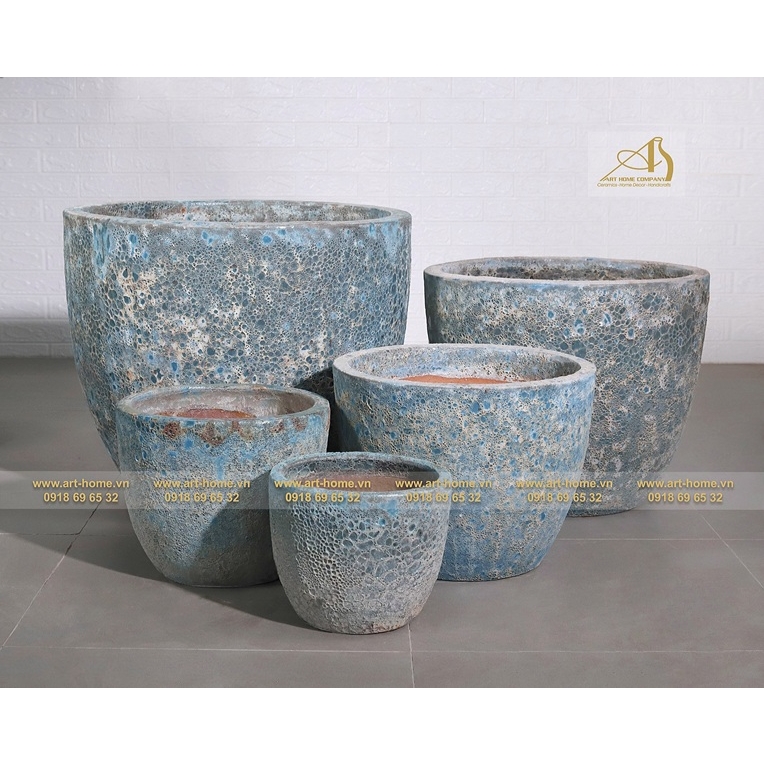 Chậu Trứng Giả Cổ Sôi Xanh Lãm, 6 Size, Trồng Cây, Trang Trí Sân Vườn_AQ356H60TE