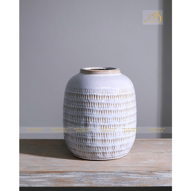 Bình hoa gốm Art-home, kiểu dáng độc đáo, phù hợp trang trí nhà cửa, làm quà tặng biếu_FI010H22