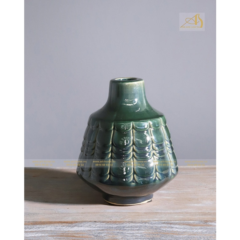 Bình hoa gốm Art-home, kiểu dáng độc đáo, phù hợp trang trí nhà cửa, làm quà tặng biếu_FI006H18