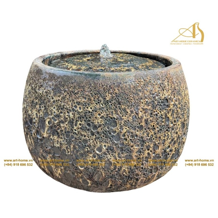 Thác Nước Gốm Art-Home Trang Trí Sân Vườn, Làm Cảnh Quan, Làm Quà Tặng Biếu_WF037H37BLB