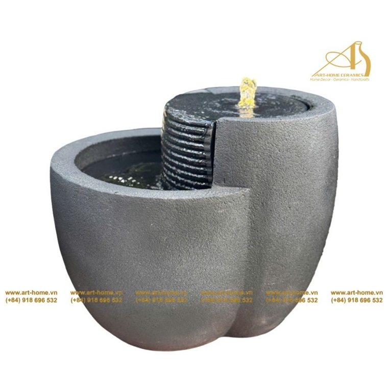 Thác Nước Gốm Art-Home Trang Trí Sân Vườn, Làm Cảnh Quan, Làm Quà Tặng Biếu_WF026H48BL
