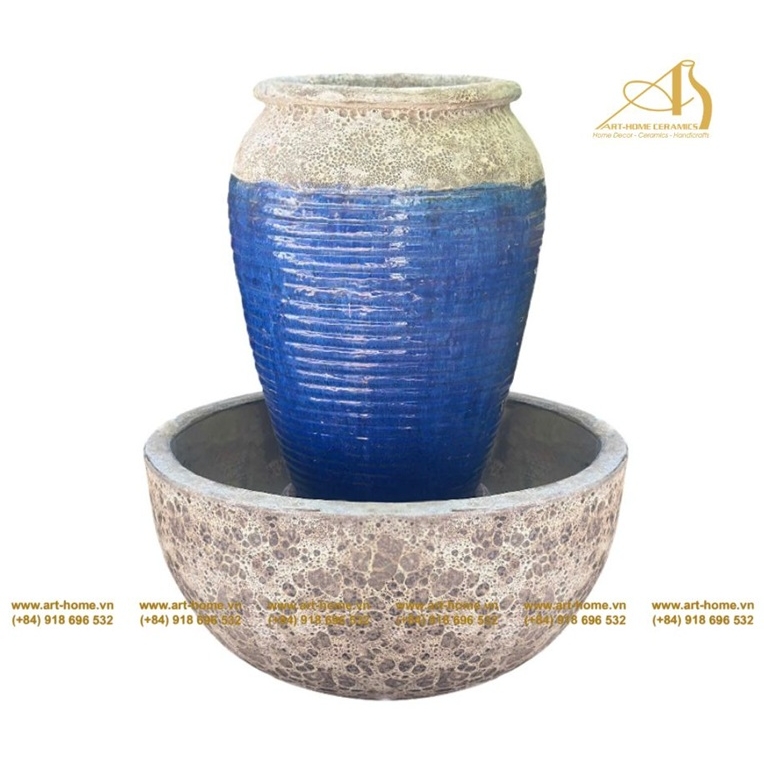 Thác Nước Gốm Art-Home, Dùng Trang Trí Sân Vườn, Làm Cảnh Quan, Làm Quà Tặng Biếu_AQ050H57WBBO