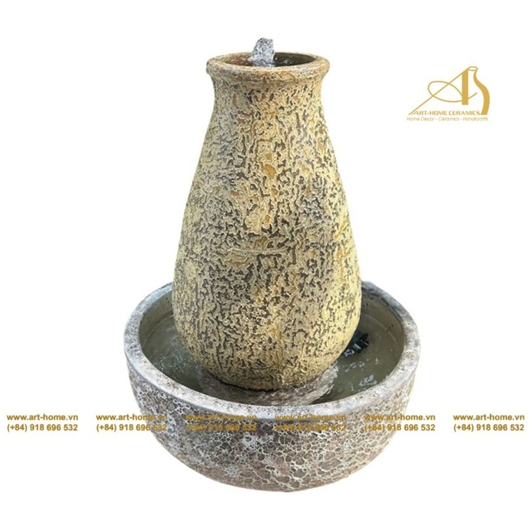 Thác Nước Gốm Art-Home, Dùng Trang Trí Sân Vườn, Làm Cảnh Quan, Làm Quà Tặng Biếu_AT098H65CRA