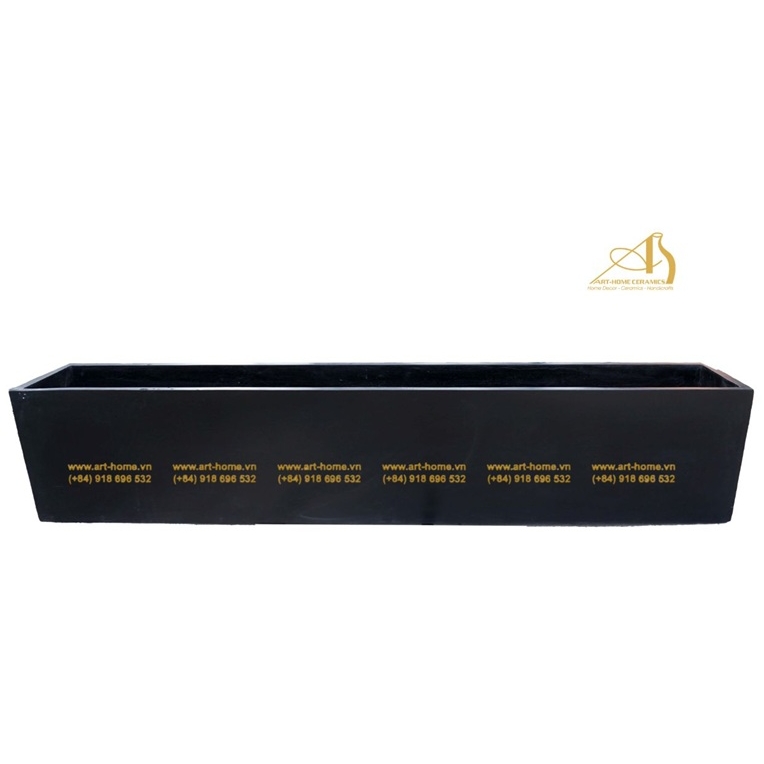 Chậu GRC Màu Than Trơn, 3 Size, Bền Chắc, Phù Hợp Trồng Cây, Trang Trí Sân Vườn_GC009H47CH