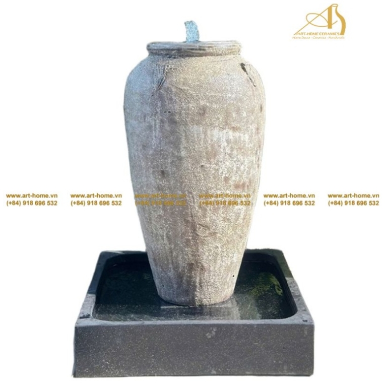 Thác Nước Gốm Art-Home, Dùng Trang Trí Sân Vườn, Làm Cảnh Quan, Làm Quà Tặng Biếu_AQ087-1H110WHS